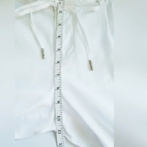 Juicy Couture White Linen Pants 100% Linen Exterior Adjustable drawstring and - Picture 10 of 13